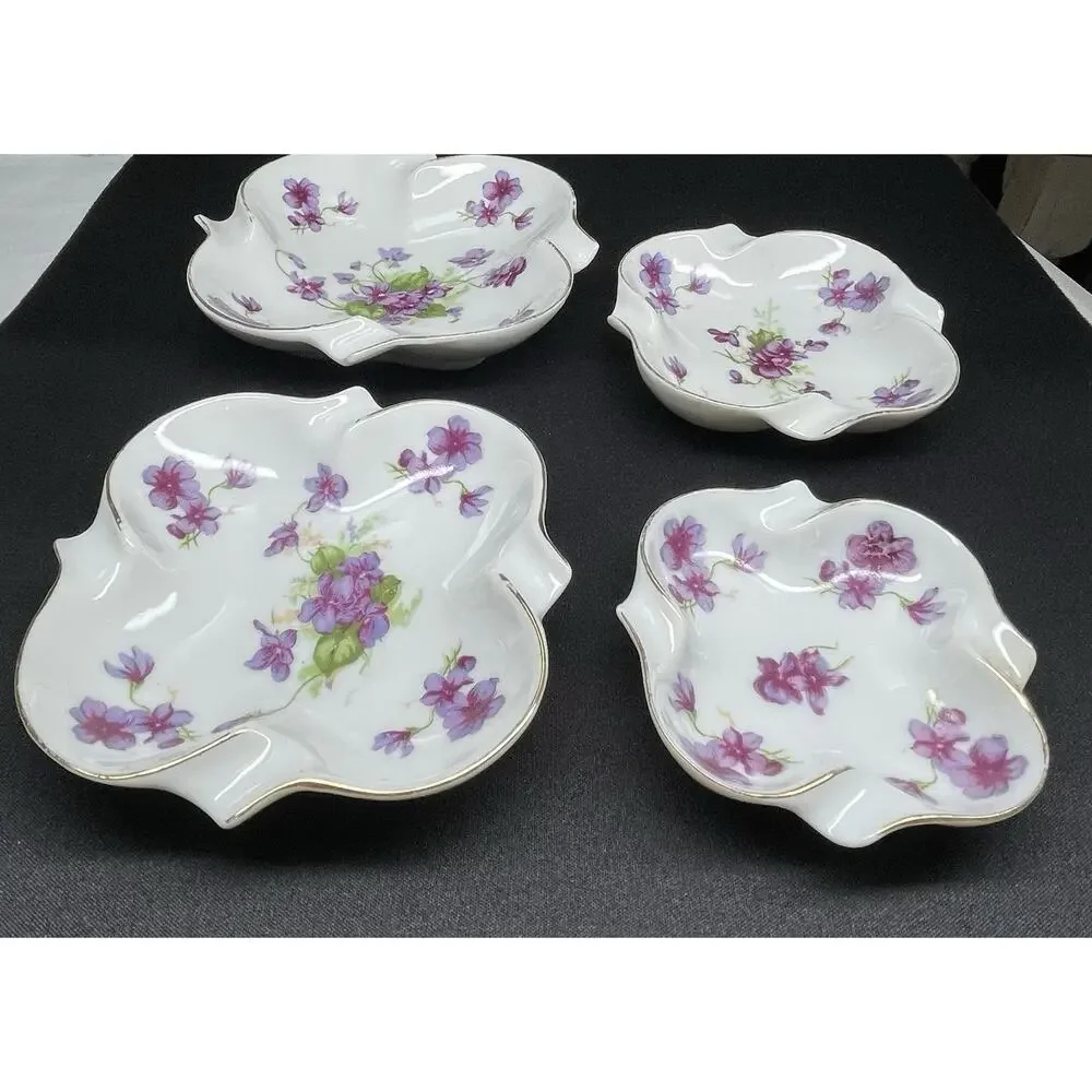 Vintage 1946-52 Lefton China Stacking Nesting Trinket Dishes Set of 4 Rare Find!